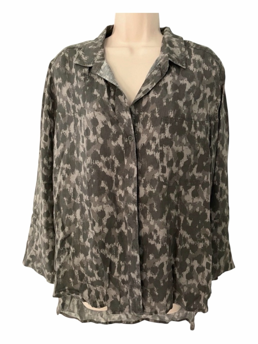 Anthropologie / Cloth & Stone - Button-Down Blouse, Animal Print